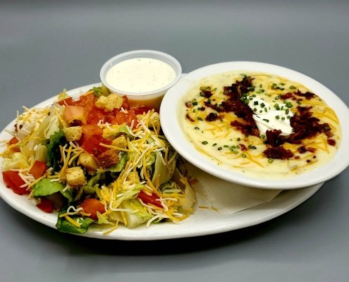 Homade Baked Potato Soup & Salad - Freddy T's Overland Park Bar and Grill