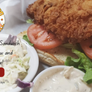 Catfish Sandwich served with coleslaw and a choice of side! (1)